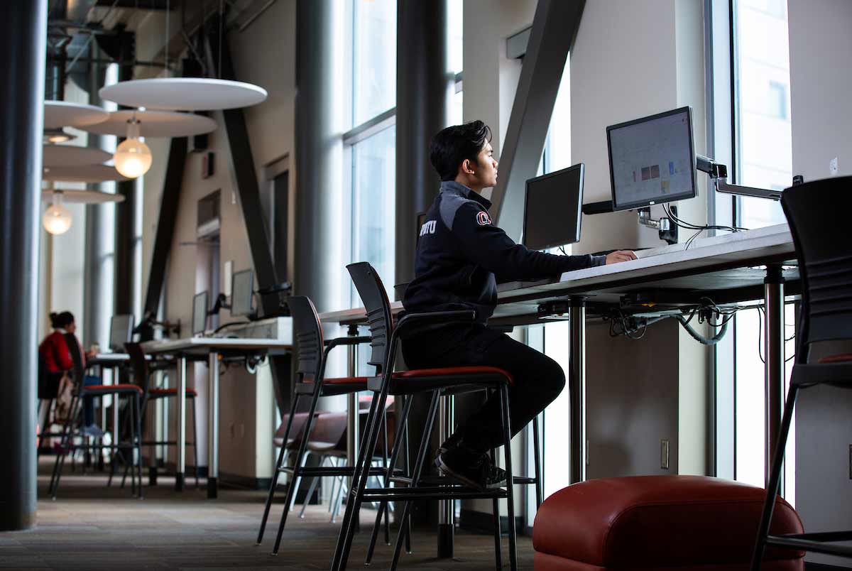 Hans Espiritu, a computer science major, in the Peter Kiewit Institute at the University of Nebraska at Omaha