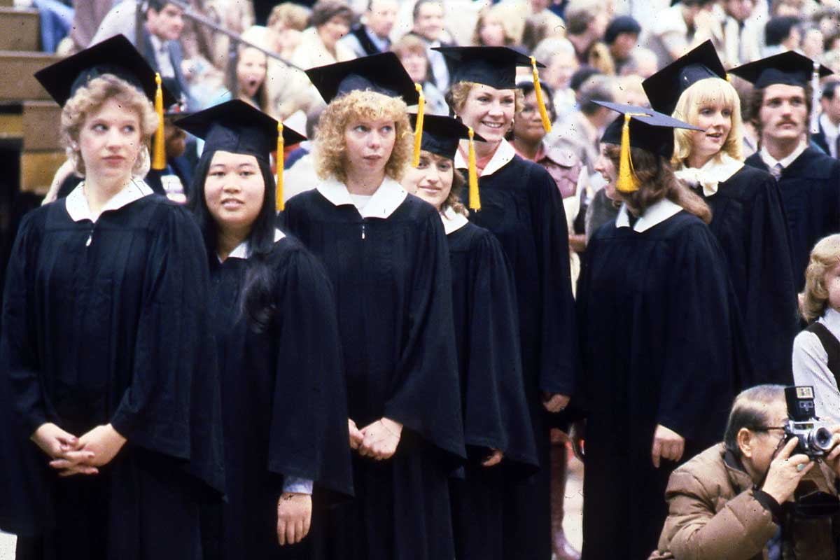 A UNO graduation ceremony from the 1990s