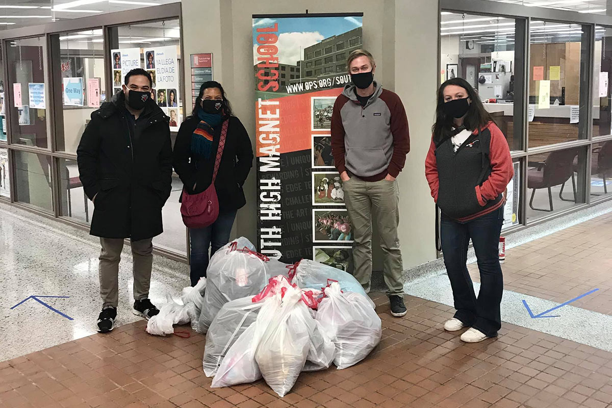 SAC members stopping by the Omaha South High School Closet.