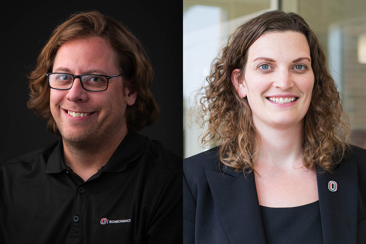 Aaron Likens, Ph.D., assistant professor for UNO's Center for Research in Human Movement Variability and Sara Myers, Ph.D., assistant vice chancellor for research and creative activity at UNO
