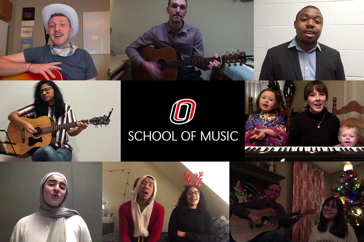 Under the direction of Dr. Derrick Fox, UNO choral students performed songs requested by retirement home residents, recorded their performances, and shared them for the holidays.