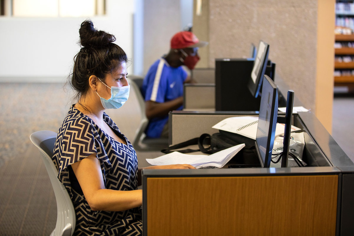 students at computer