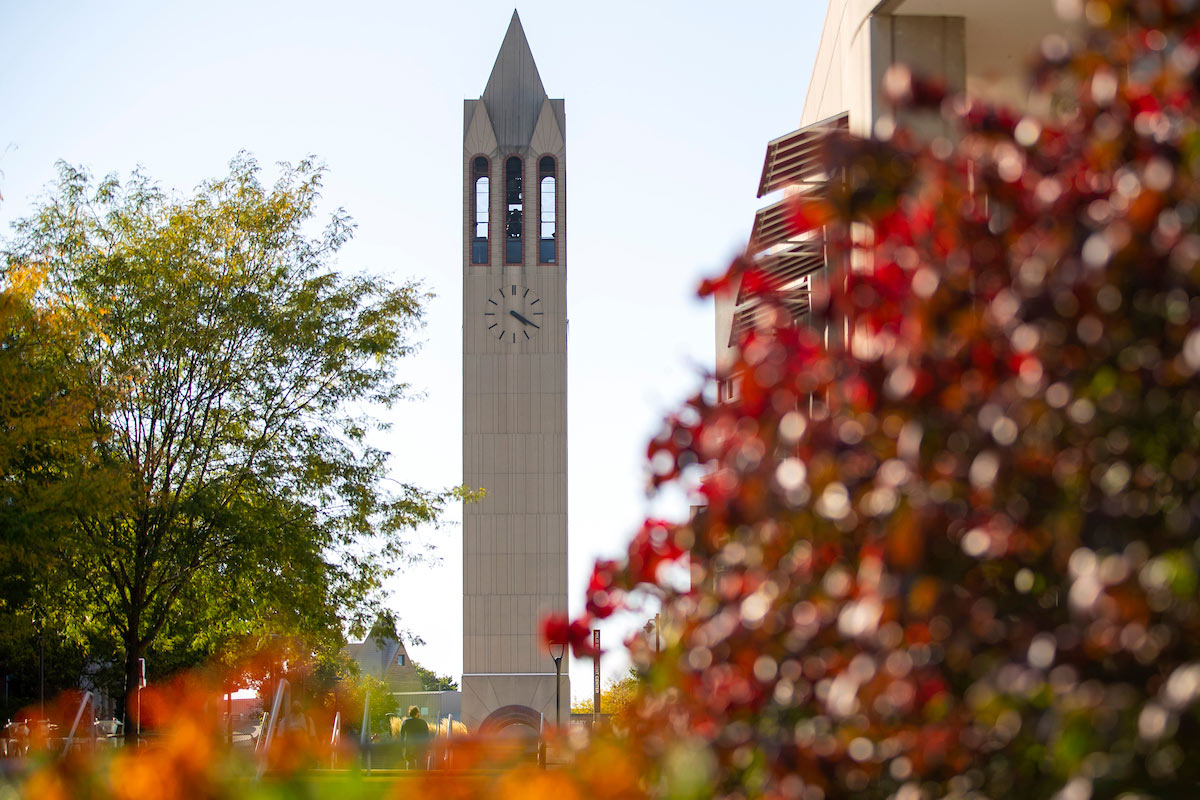 photo of Dodge Campus with campanile in frame
