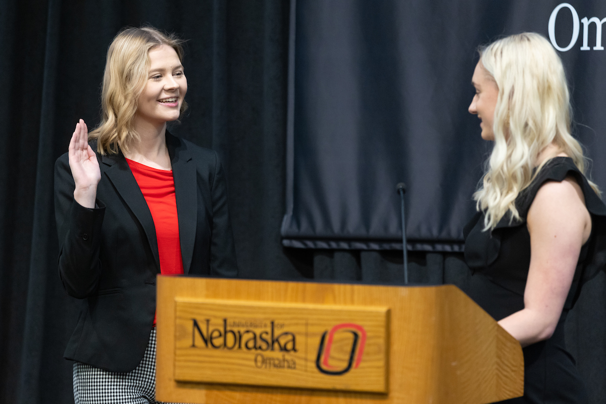 Veronica Chapman getting sworn in.