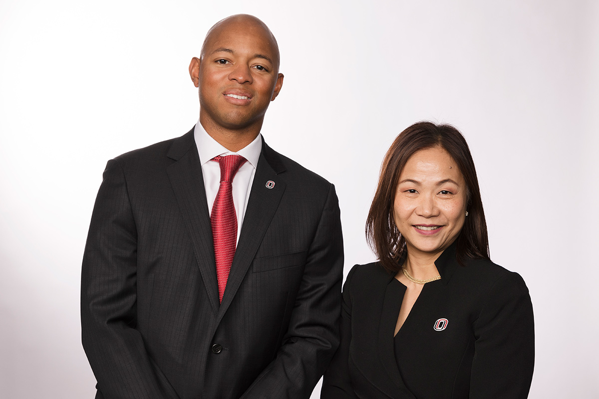 Adrian Dowell and Chancellor Joanne Li.