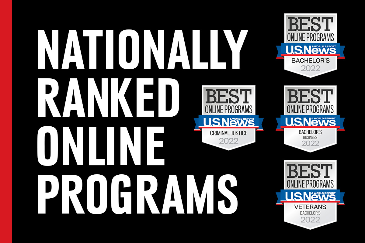 U.S. News & World Report 2022 Nationally Ranked Online Programs badges