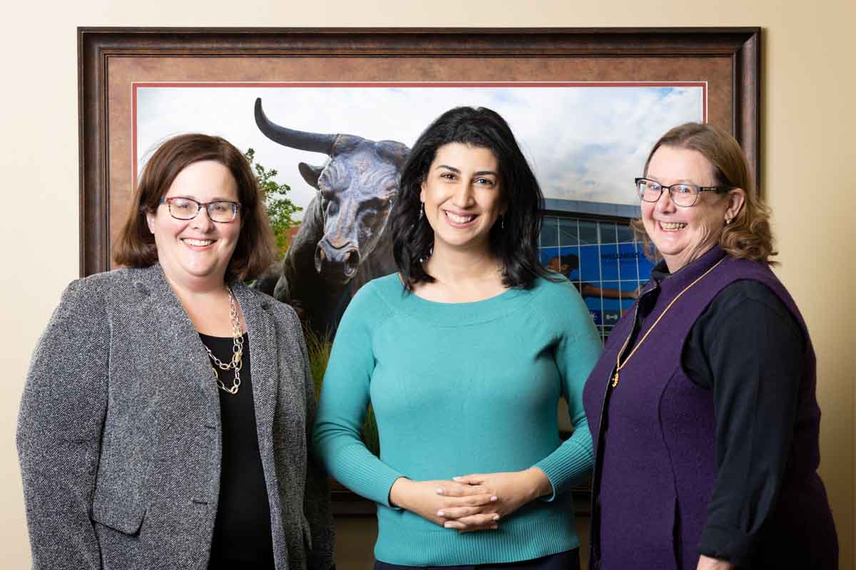 A group photo of Victoria Kohout, Keristiena Dodge, and Deborah Smith-Howell.