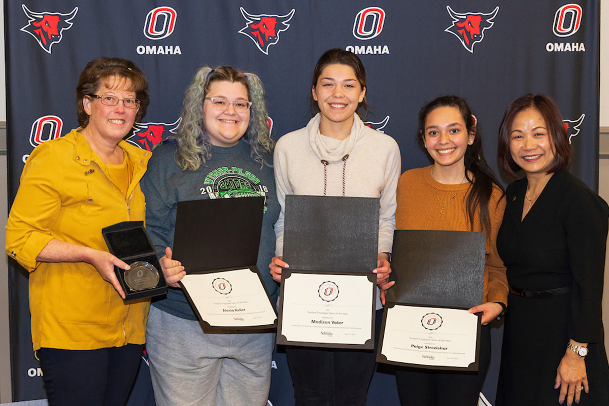 The Child Care Center Team and UNO Chancellor Joanne Li, Ph.D., CFA.