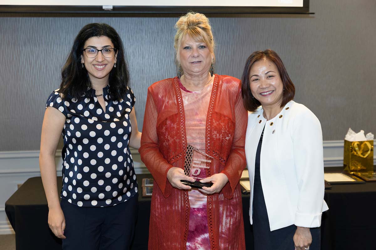 Marla Smith-Hester is pictured with Keristiena Dodge and Chancellor Joanne Li