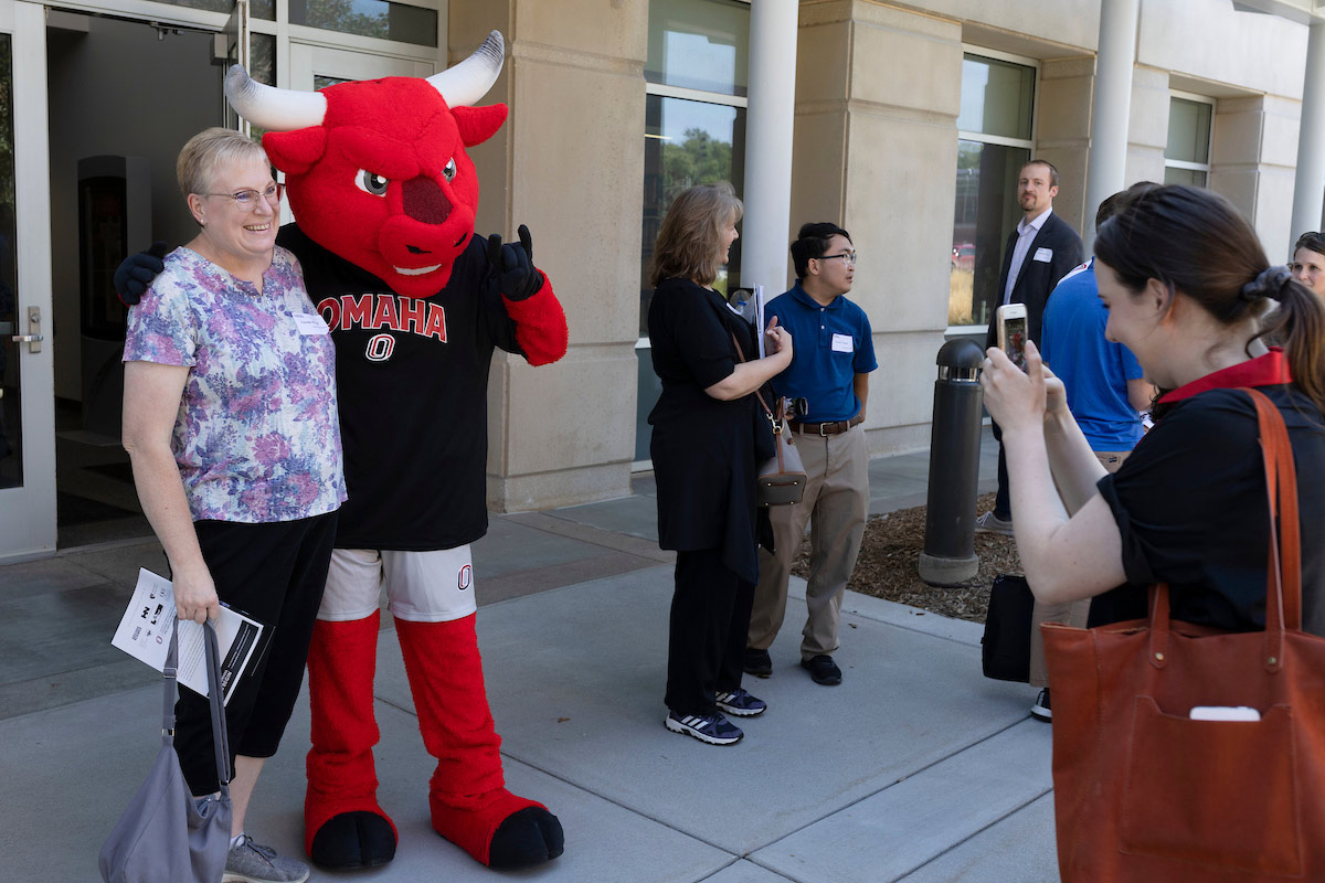 legislative tour group member poses with Durango