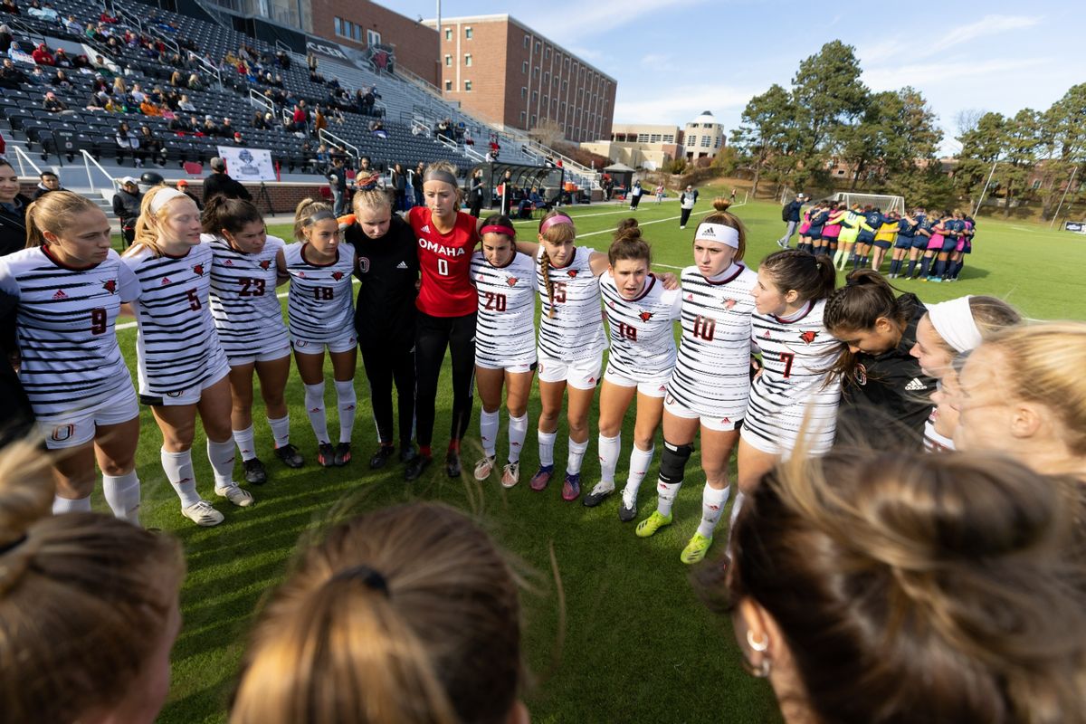 Omaha Women's Soccer celebration