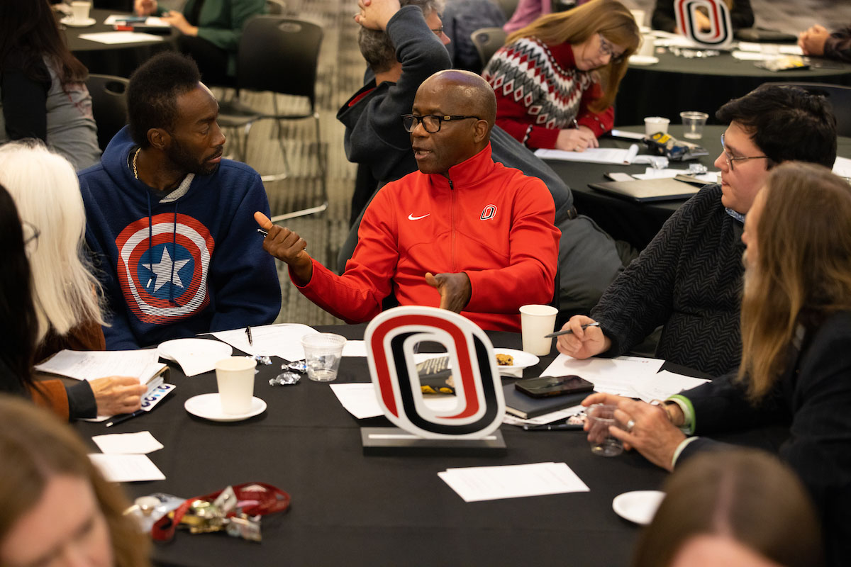 Faculty, staff, and students hear from panelists at the Strategic Planning Forum on Dec. 2, 2022.