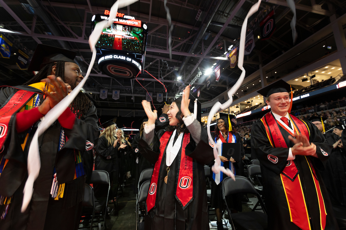 Fall 2022 graduates celebrate at the December 2022 commencement ceremonies held on Dec. 16, 2022. Many graduates are among the 4,800+ Mavericks named to the Dean's and/or Chancellor's list for the Fall 2022 semester.