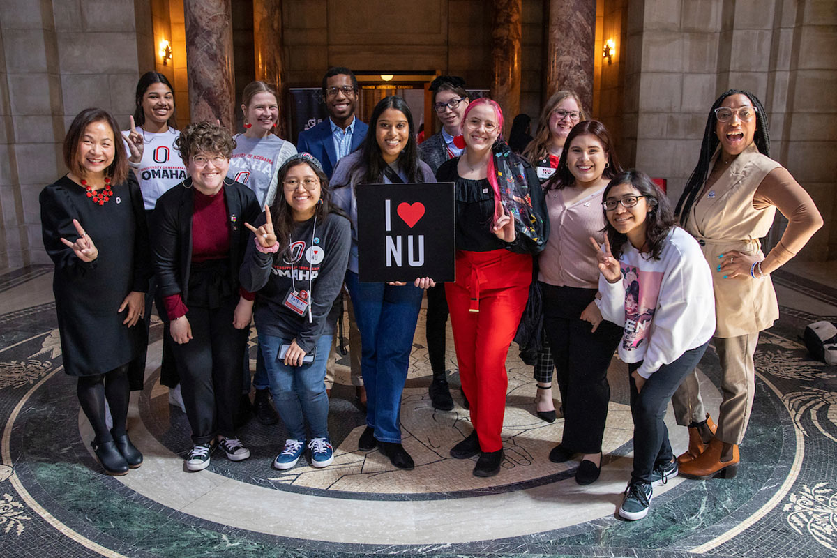 UNO students and leadership attended "I Love NU" Day at the Nebraska State Capitol