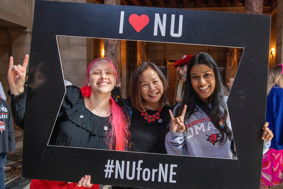 UNO students and leadership attended "I Love NU" Day at the Nebraska State Capitol