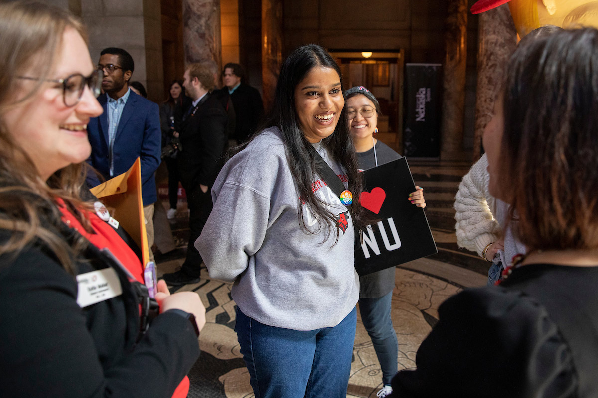 UNO students and leadership attended "I Love NU" Day at the Nebraska State Capitol