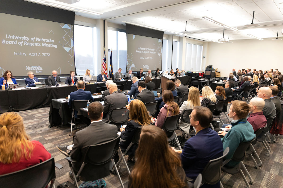 Audience attending the University of Nebraska Board of Regents meeting