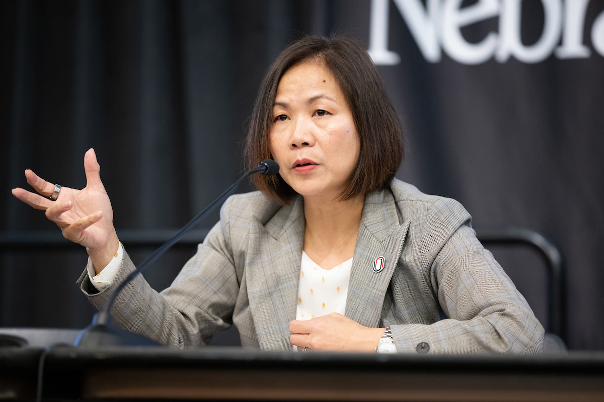 Chancellor Joanne Li, Ph.D., CFA speaking