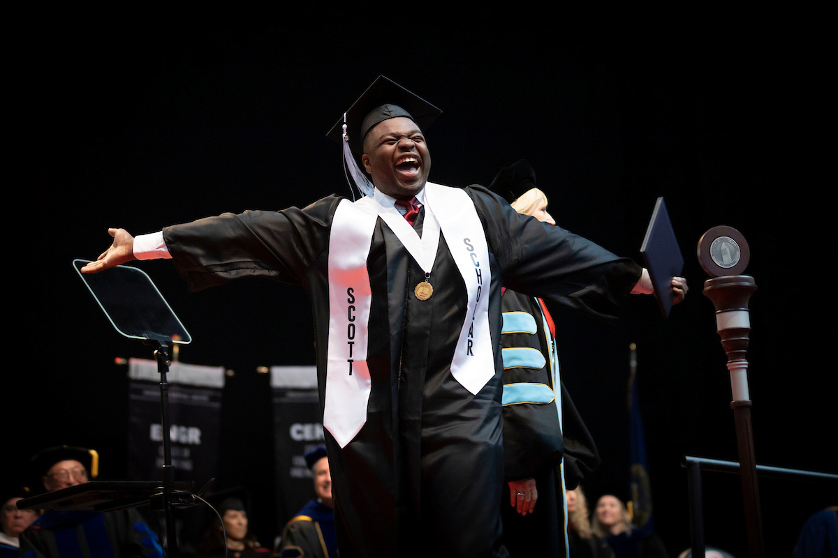 Student overjoyed after graduating