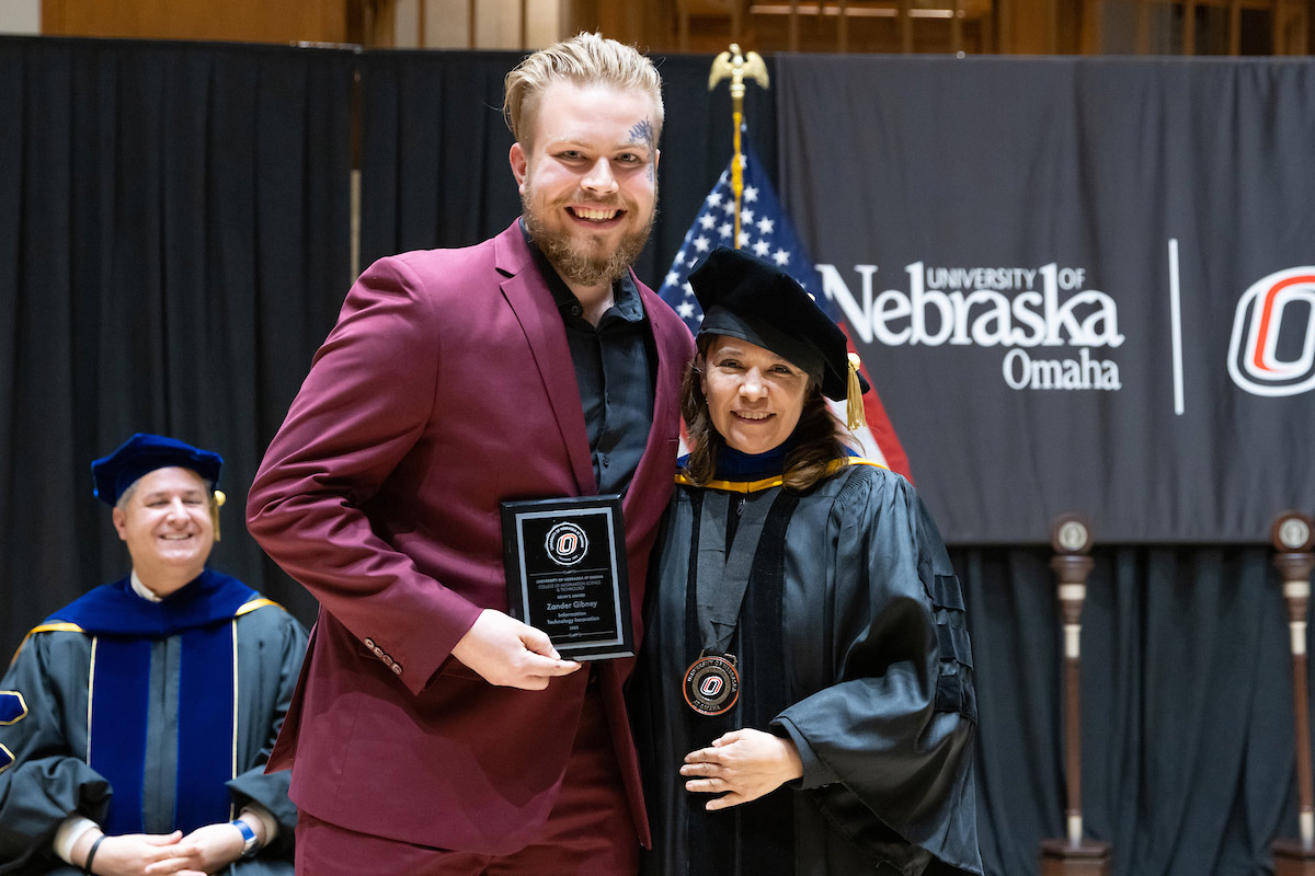 Gibney and College of IS&T Dean Martha Garcia-Murillo, Ph.D.