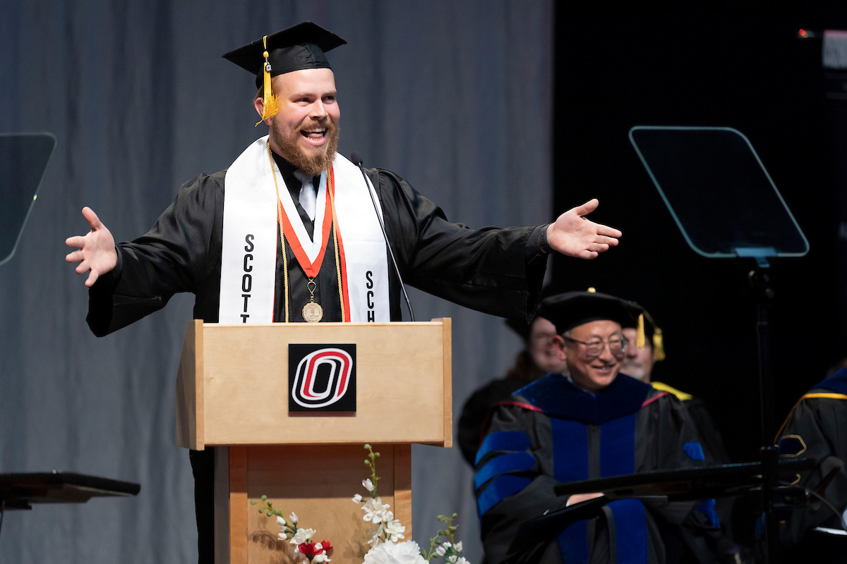 Zander Gibney served as a student speaker at May 2023's commencement ceremonies
