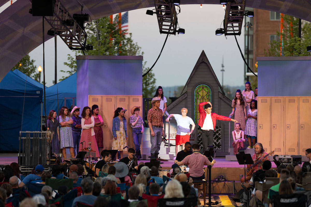 Area students performing in the UNOTheatre Summer Musical Theatre Academy's production of "Footloose."