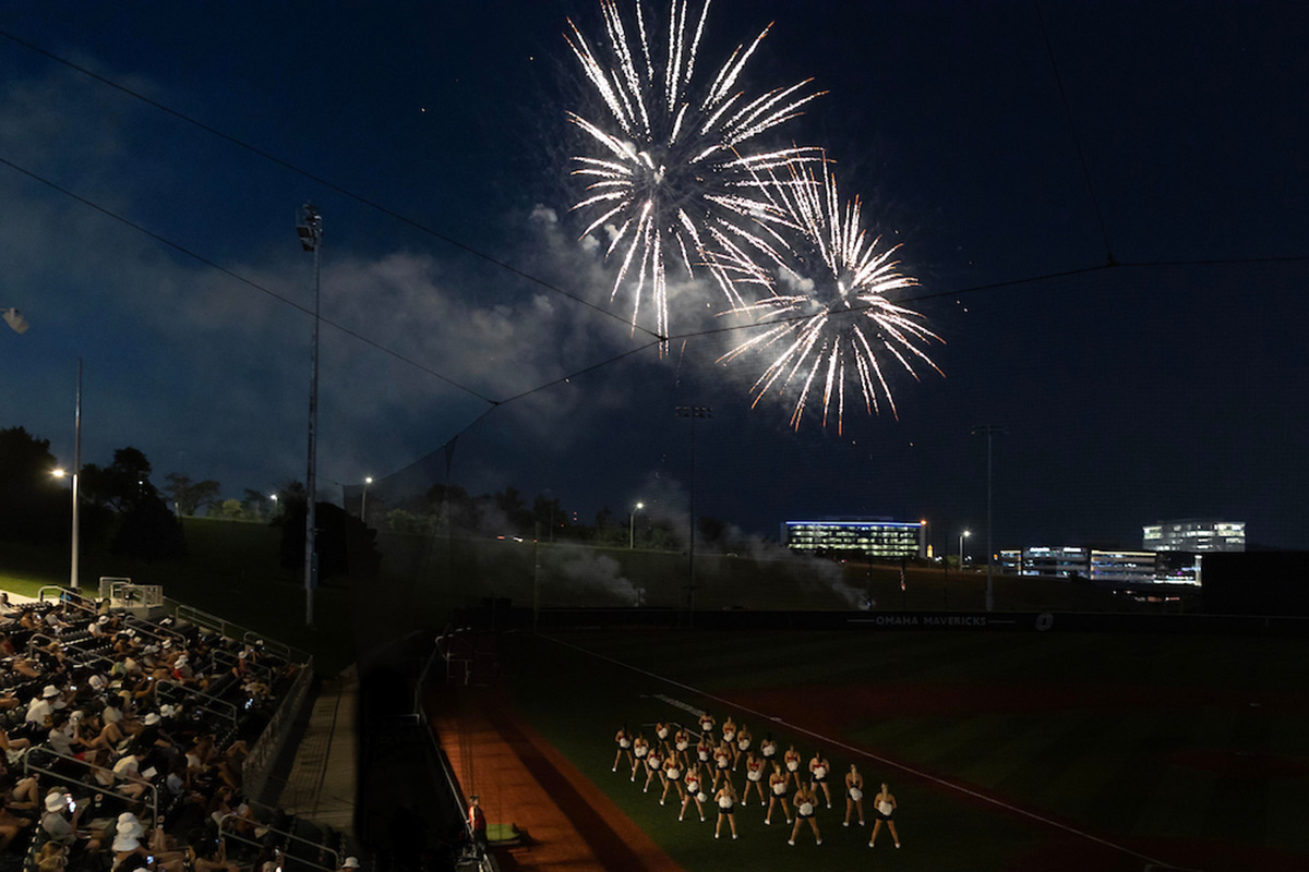 Mavericks enjoyed a fireworks show at the end of Student Convocation at Tal Anderson Field.