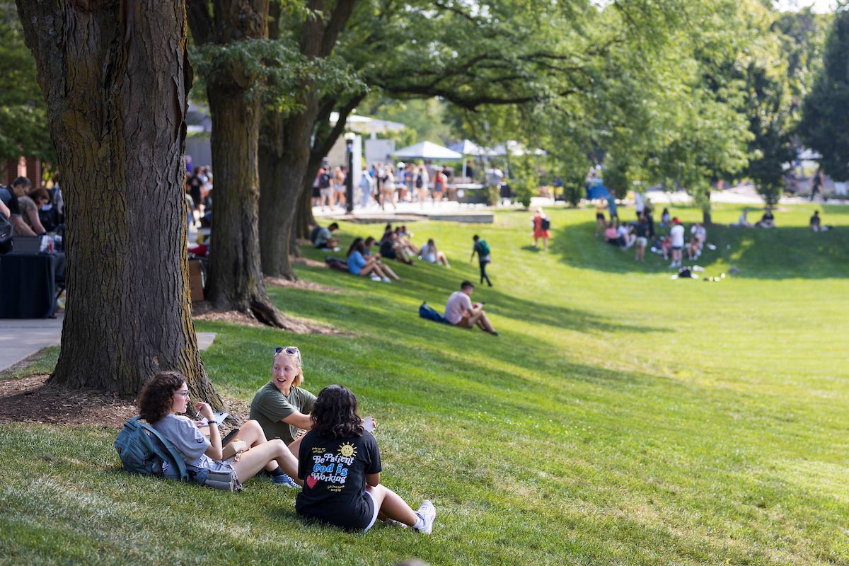 Students sitting in Pep Bowl during Durango Days