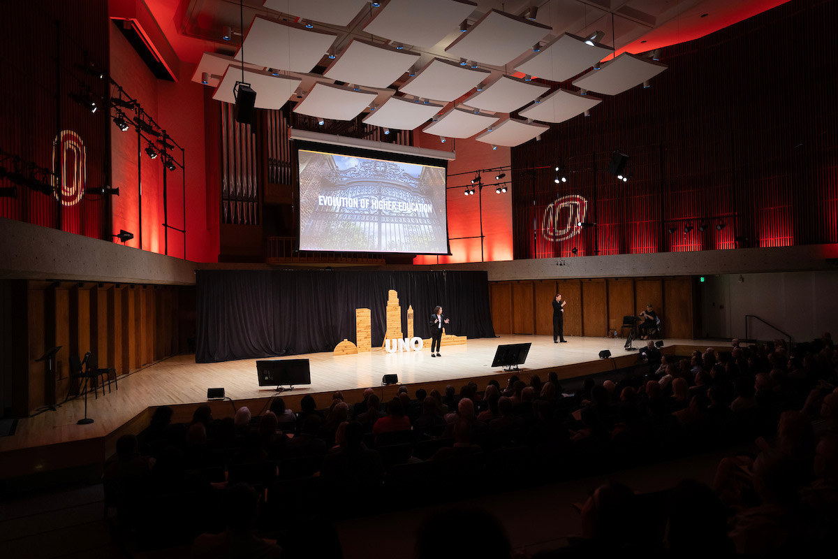 Chancellor Joanne Li, Ph.D., CFA, delivers her State of the University Address