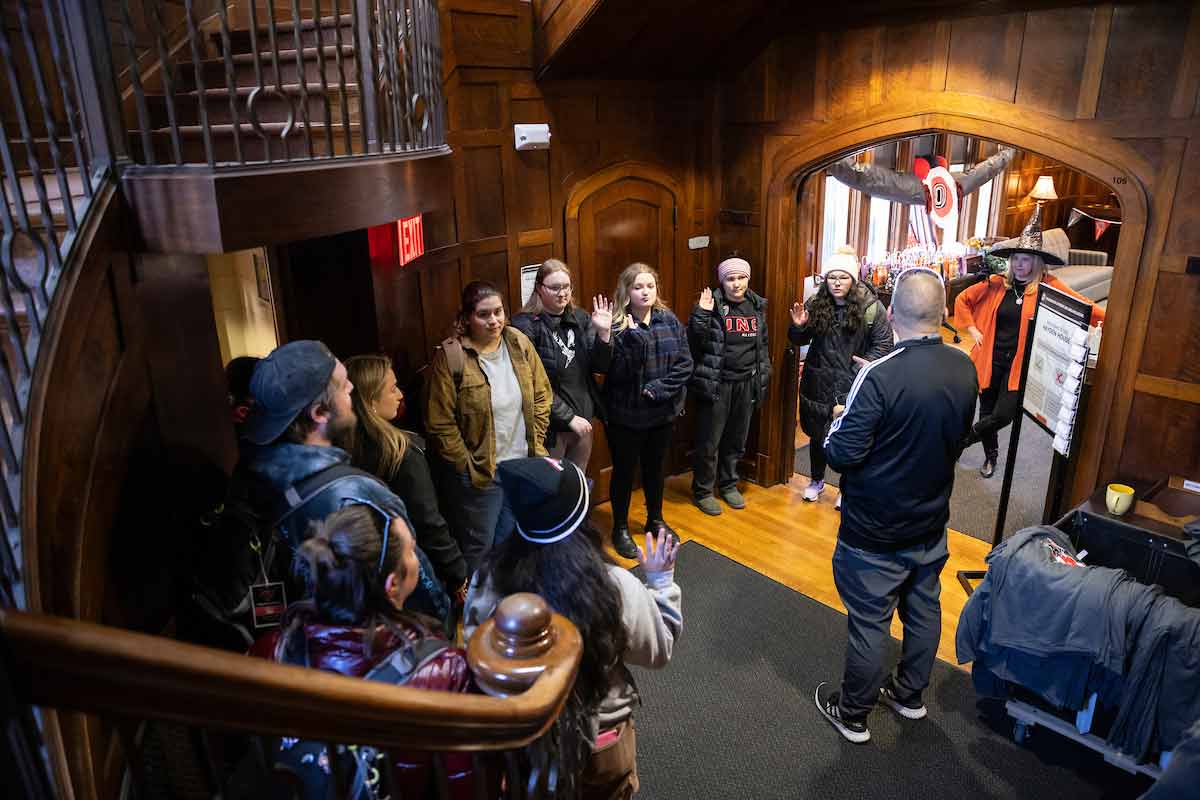 Students received spooktacular tours at the Hayden House.