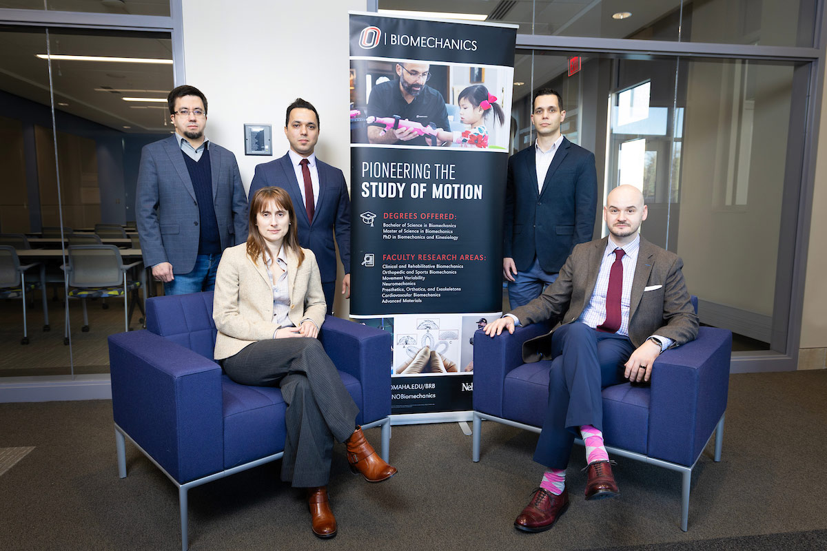 Back row from left: Yury Salkovskiy, Majid Jadidi, and Kaspars Maleckis. Front row from left: Anastasia Desyatova and Alexey Kamenskiy.