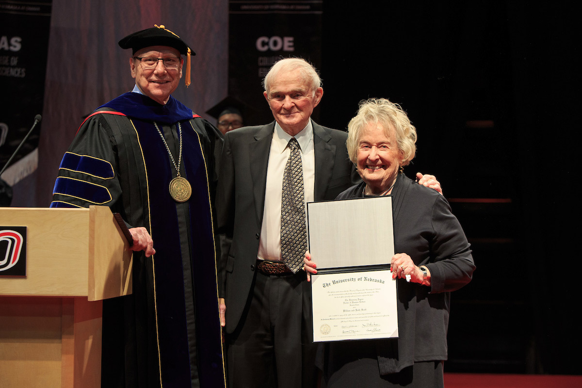 Chancellor Christensen, Bill Scott, Ruth Scott