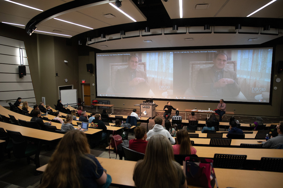 Lecture hall in the College of Public Affairs and Community Service (CPACS)