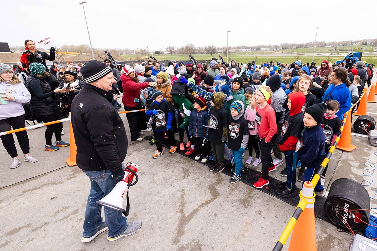 Children line up for the Kids Race at the Claussen-Leahy Maverick Run.