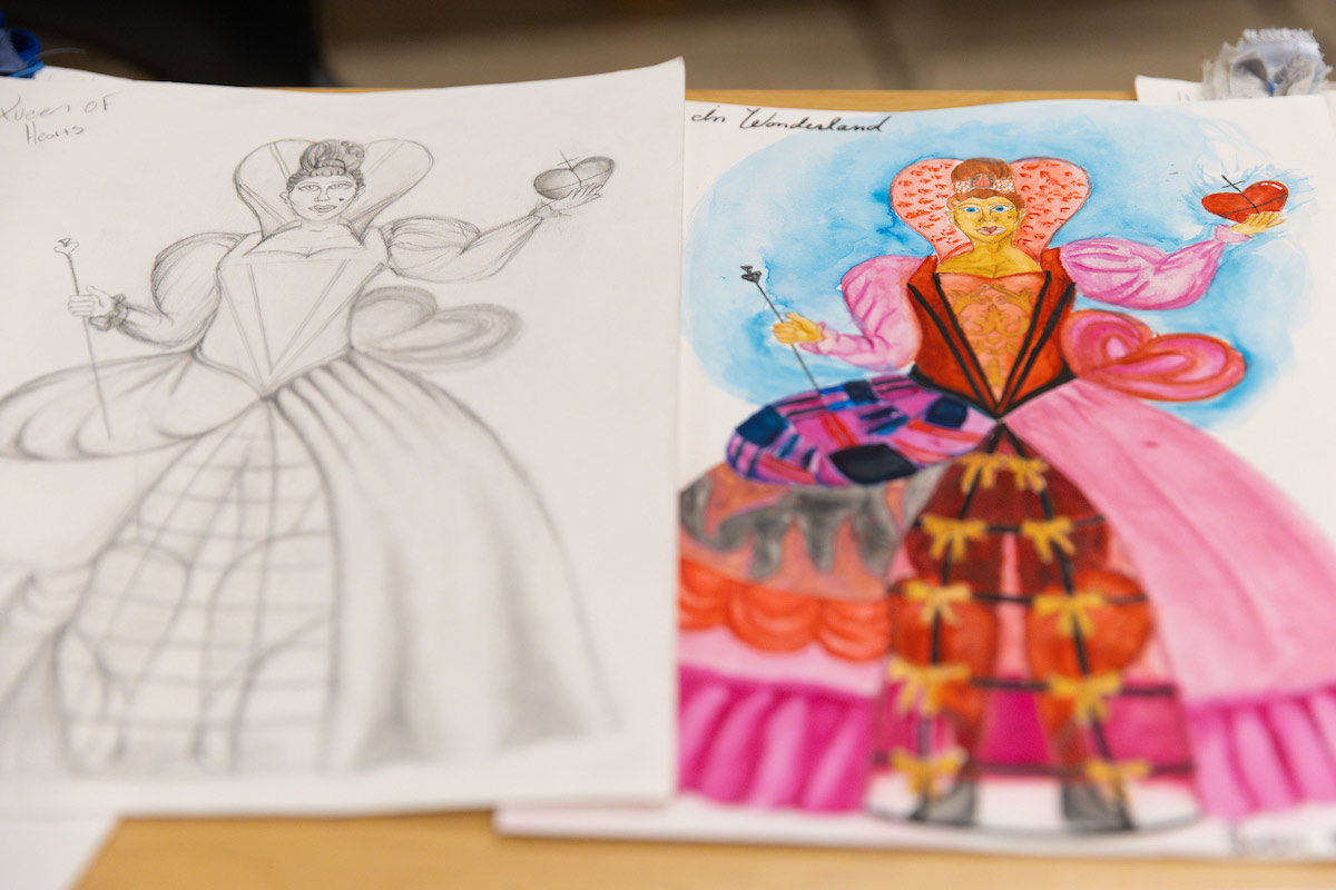 Seen here are costume sketches created by UNO senior Thomas Rowe in the College of Communication, Fine Arts and Media.