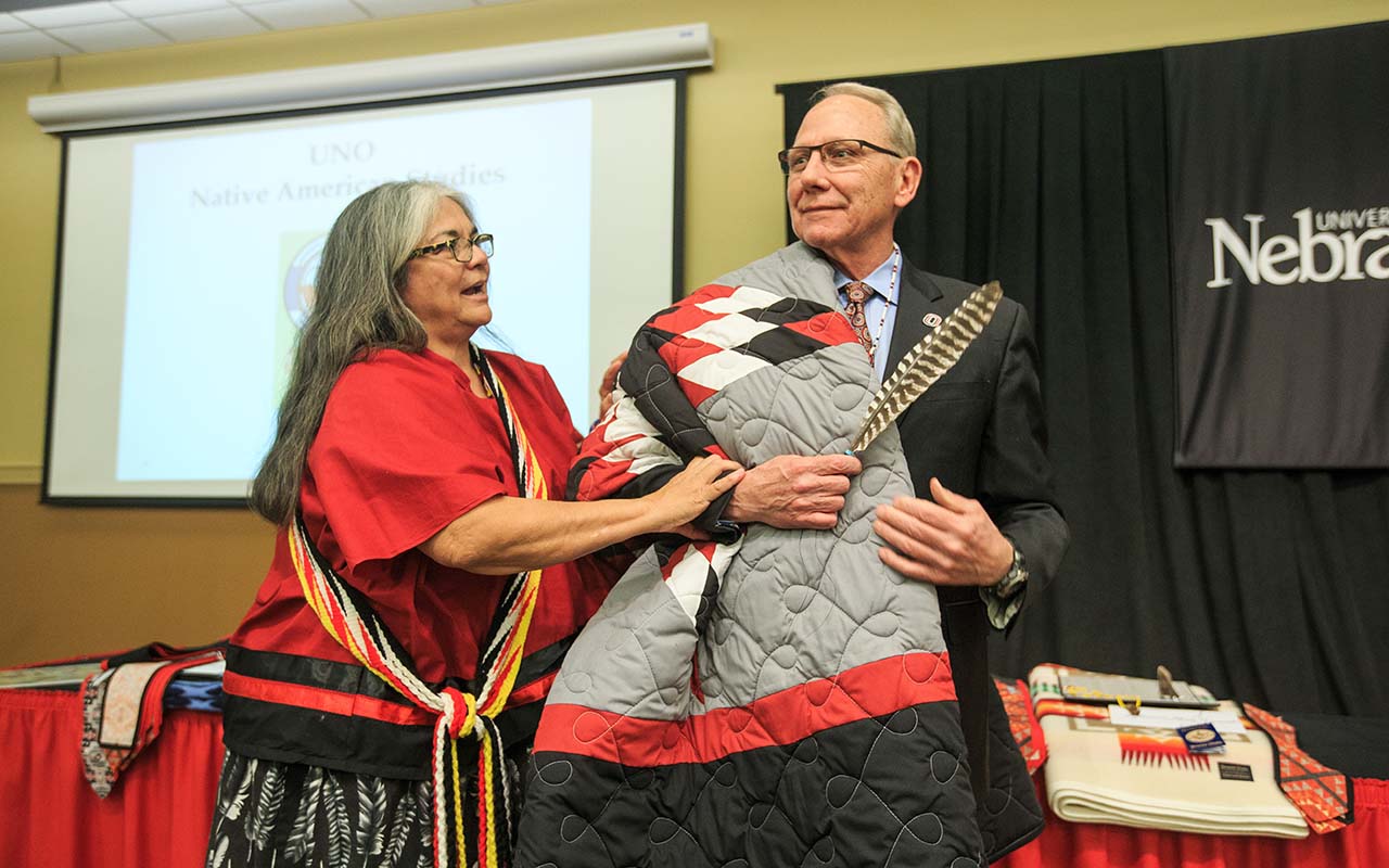 Christensen was honored during a Native American Studies ceremony that celebrated the program and its graduating students.