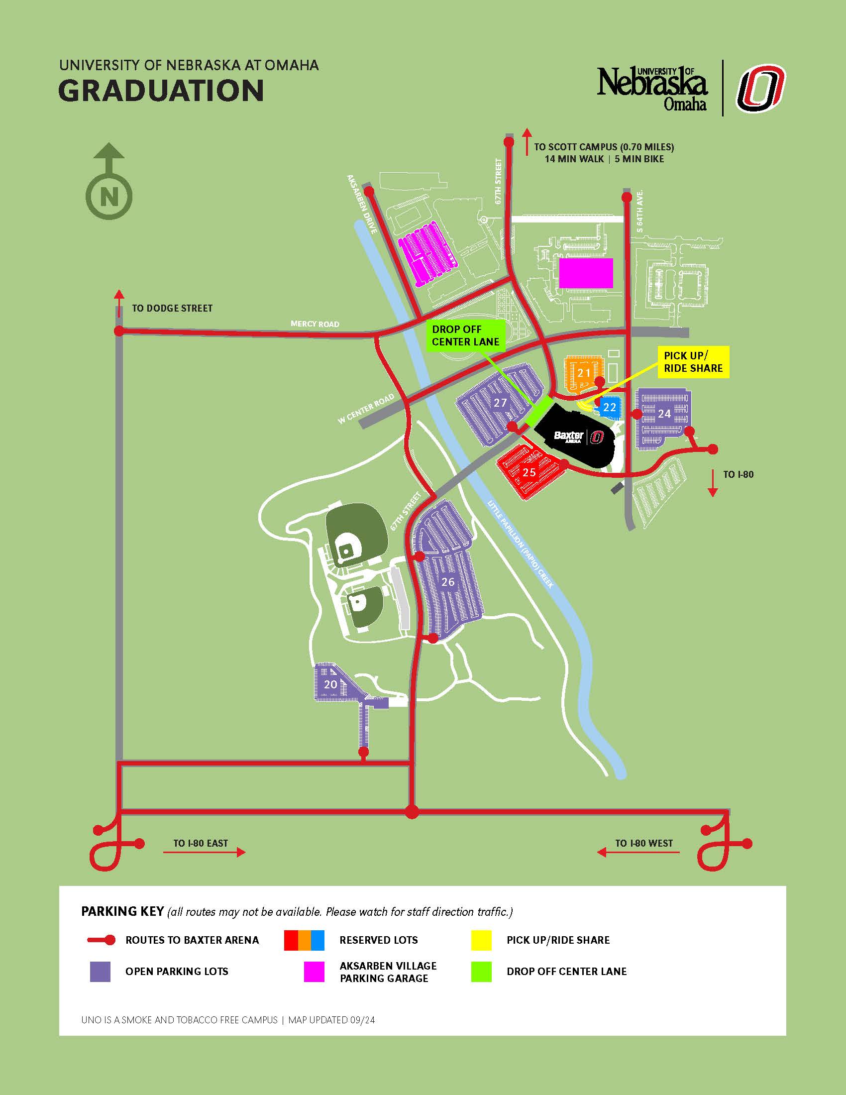 Baxter Arena Parking Map