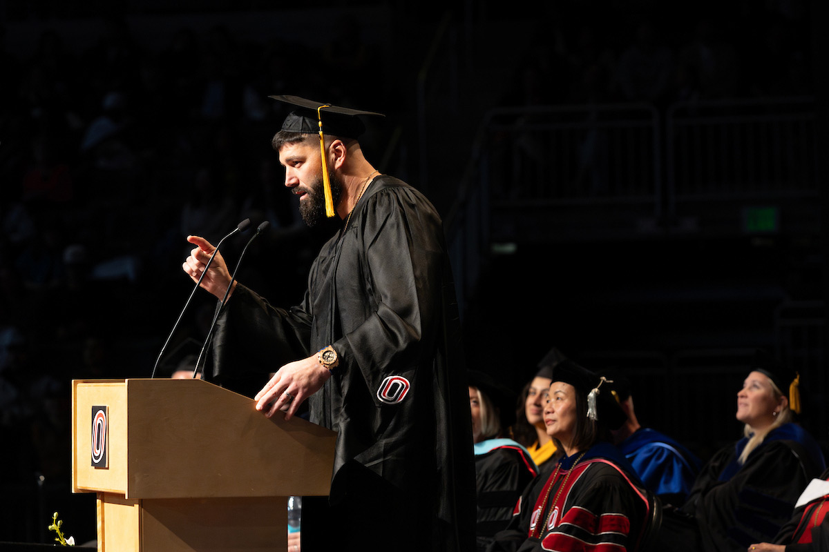UNO graduates received their degrees during the December Commencement at Baxter Arena for the University of Nebraska at Omaha on Friday, Dec. 20, 2024, in Omaha, Nebraska.