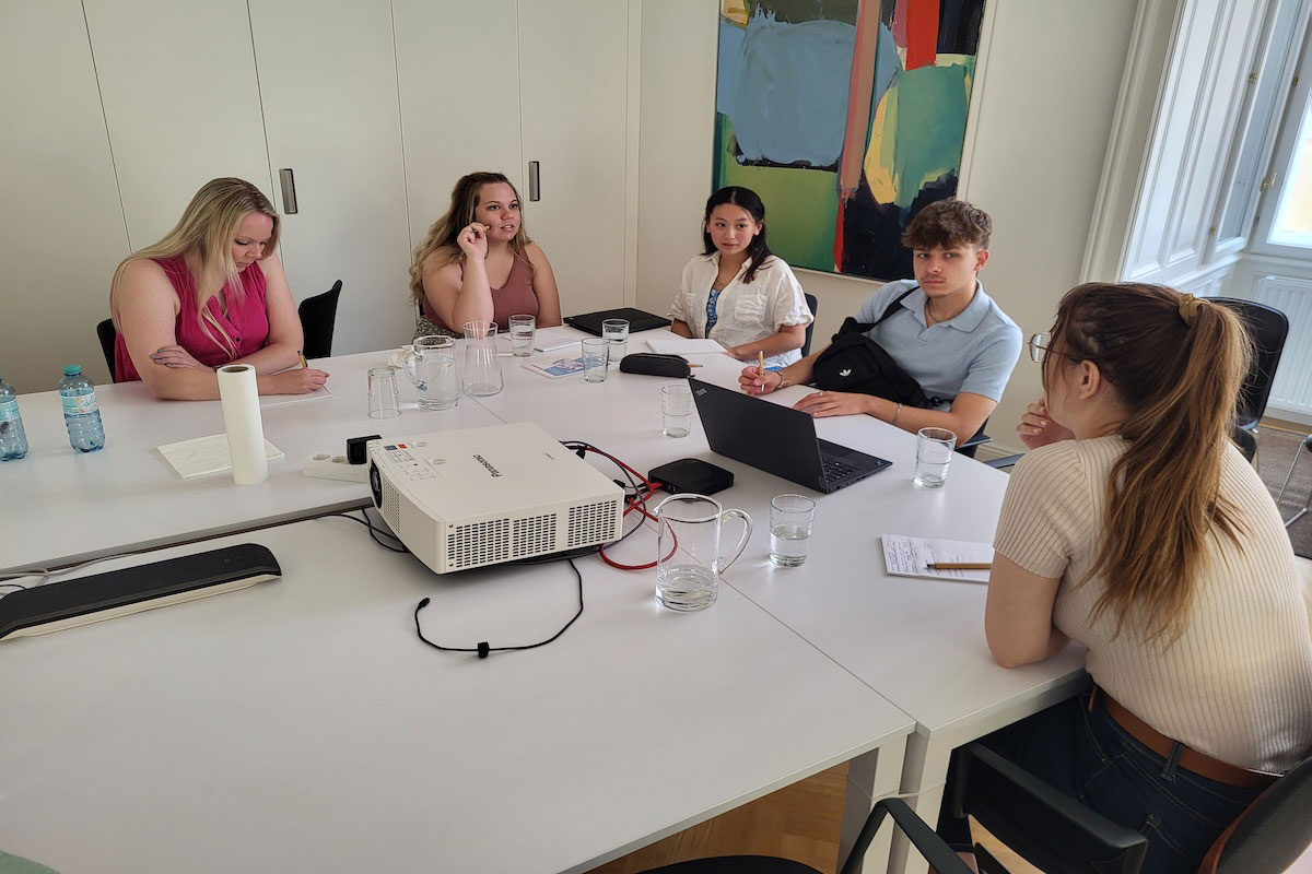 Anne Thomas, an MBA student at the University of Nebraska at Omaha, during her study abroad experience in Slovakia, Austria, and Hungary, exploring new cultures, businesses, and gaining valuable career insights.
