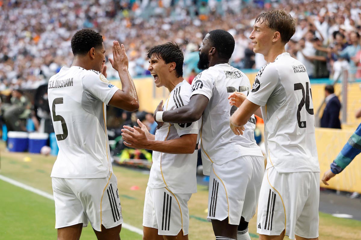 Members of Real Madrid CF celebrate after a goal. Courtesy: Real Madrid Graduate School Universidad Europea. 