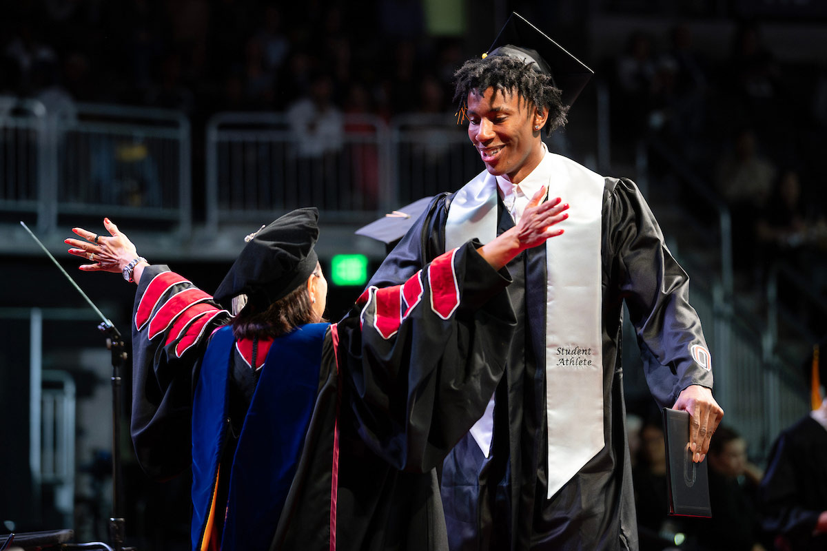 UNO graduates received their degrees from the University of Nebraska at Omaha during the Spring Commencement Ceremony at Baxter Arena on Friday, May 16, 2025, in Omaha, Nebraska.
