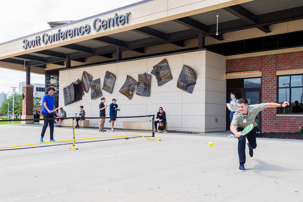Mavericks put on a show during a pick-up pickleball game.