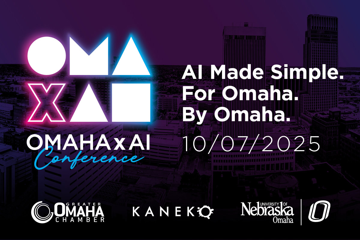 The University of Nebraska at Omaha (UNO), in partnership with KANEKO, will host OMA x AI the afternoon of Tuesday, Oct. 7, 2025, at KANEKO in Downtown Omaha.