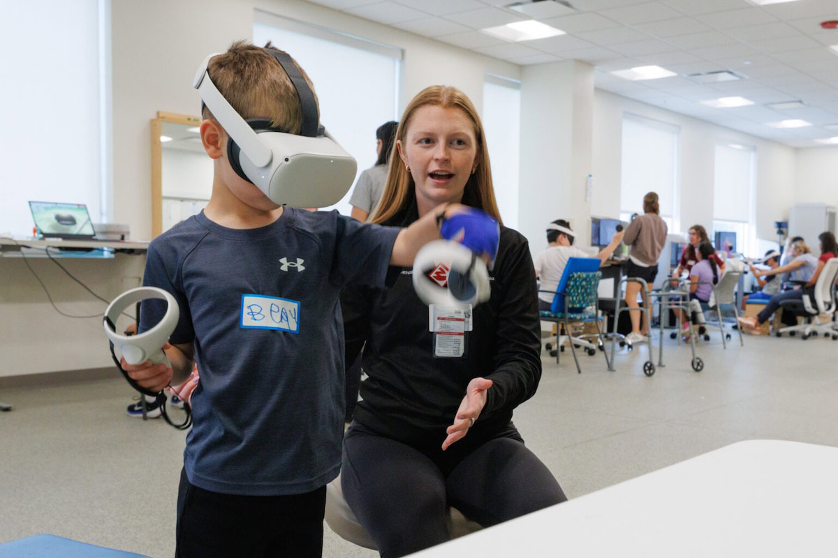 Virtual reality games are designed to get campers to use both arms.