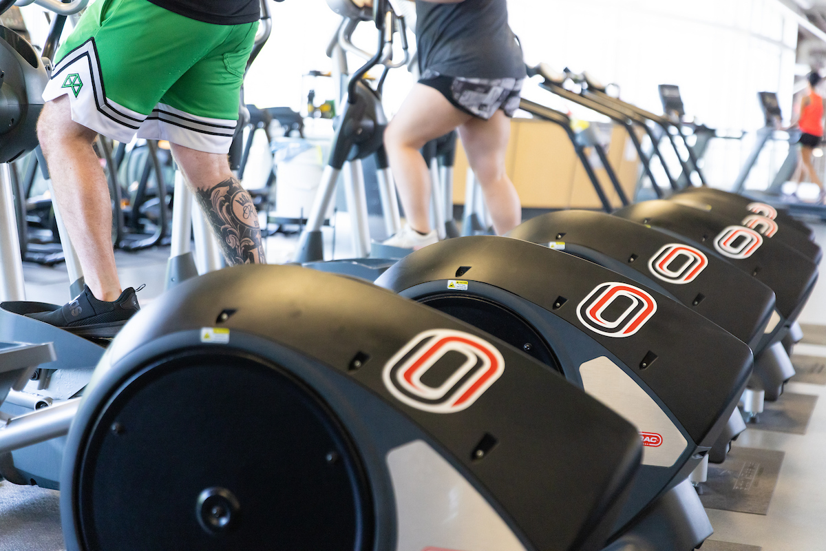An image of elliptical machines at UNO.