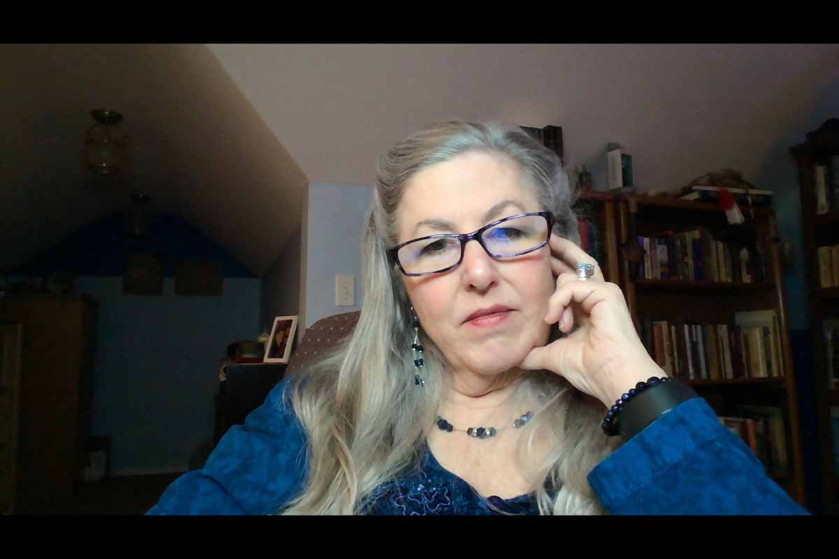 Professor Jeanne Reames in her home office 