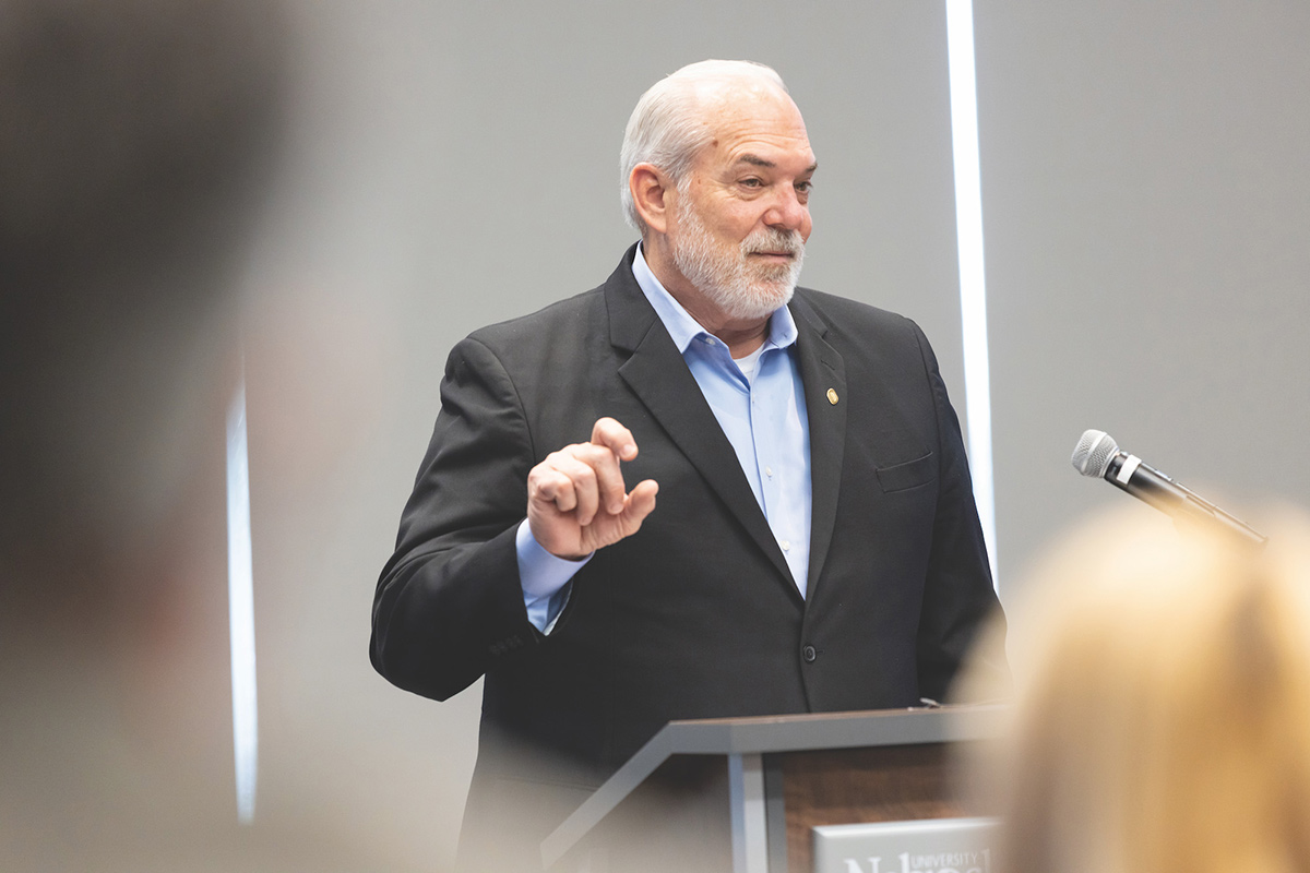 David Brown shares his vision for partnerships between UNO and the business community at the UNO Career Connect launch event.