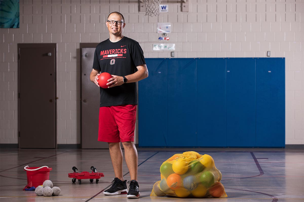 Matt Dykstra, Physical Educational Specialist at Ezra Millard Elementary School, earned his master's in educational leadership from UNO's College of Education, which will be the College of Education, Health, and Human Sciences this fall. 