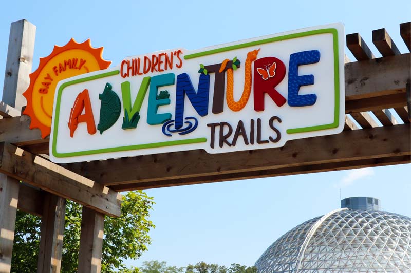 The entrance to the zoo's Children's Adventure Trails exhibit