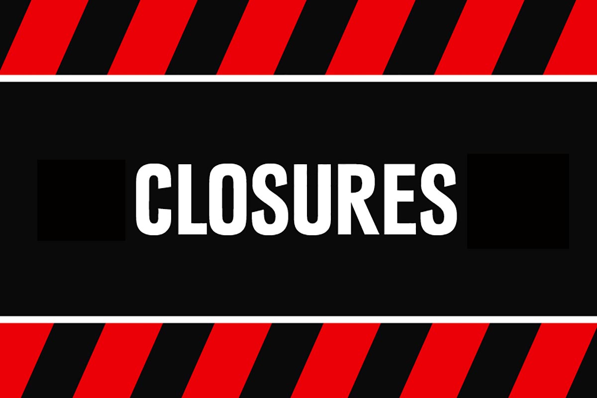 Road and lot closure graphic